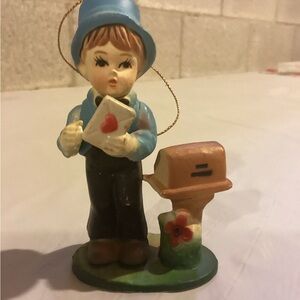 VINTAGE - Kurt S Adler Plastic Hummel Like Ornament Love Letter Boy